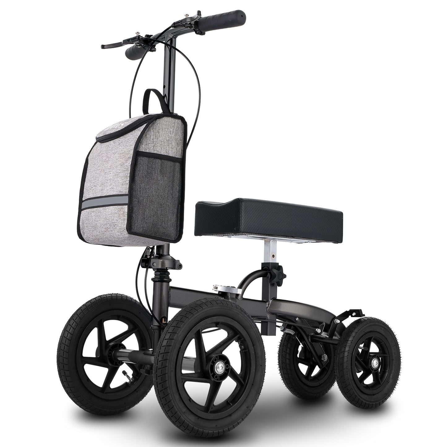 Altus Bariatric Knee Scooter Walker Foldable All-terrain Pneumatic Tires - Black