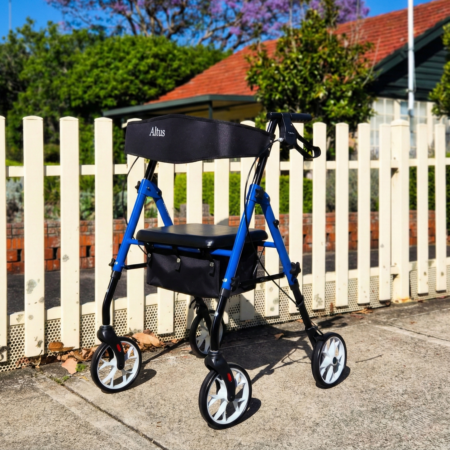 Altus Metro Wheel Mobility Walker With Seat & Padded Backrest - Midnight Blue