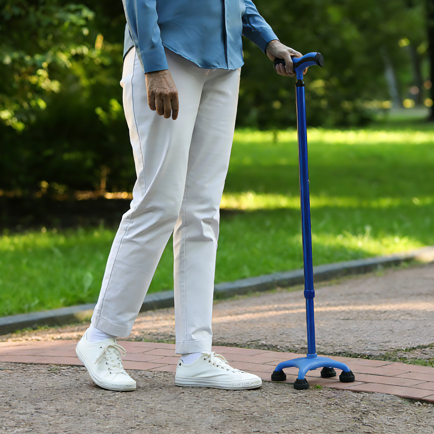 Altus Self-Standing Quad Cane Aluminum Adjustable Walking Stick