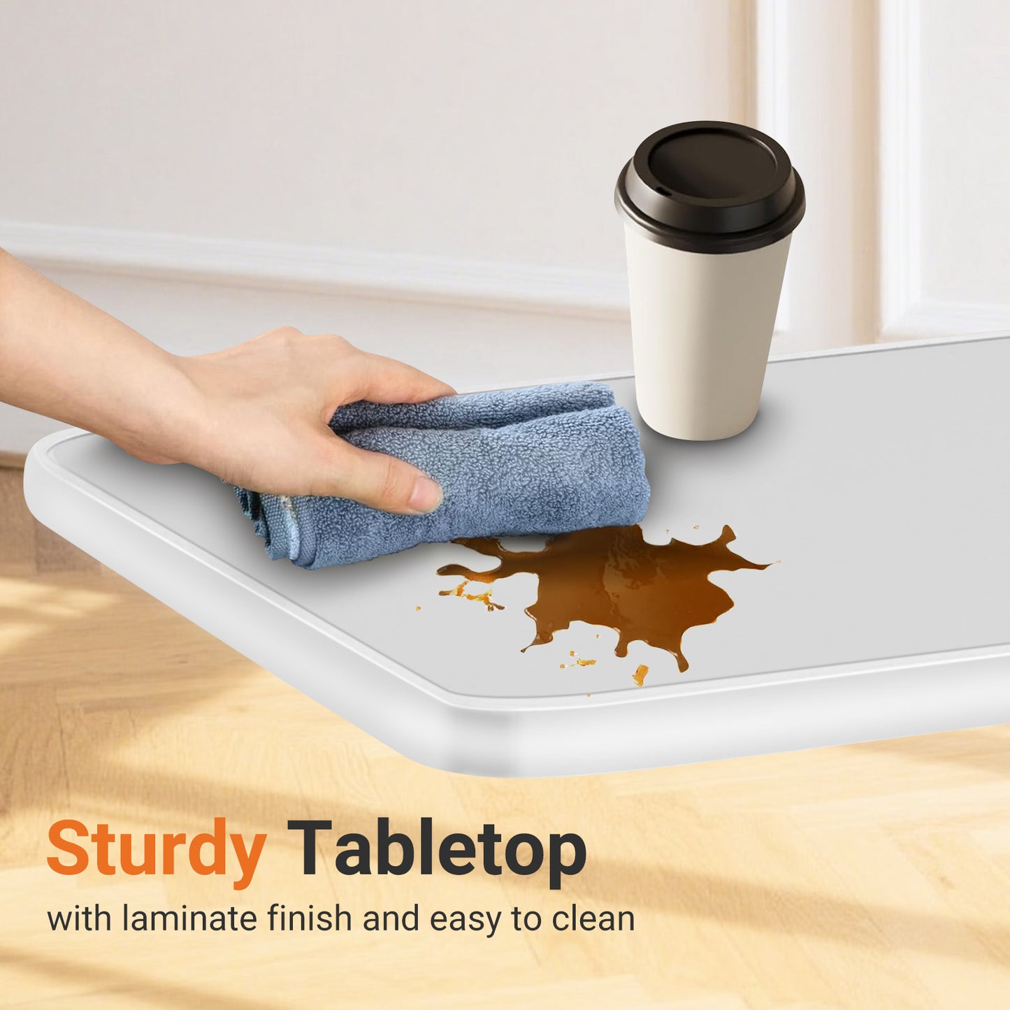 Built for daily use, the sturdy laminated tabletop resists stains and wipes clean in seconds. Even accidental spills are no issue—just a quick wipe with a cloth keeps your table looking fresh with minimal maintenance.