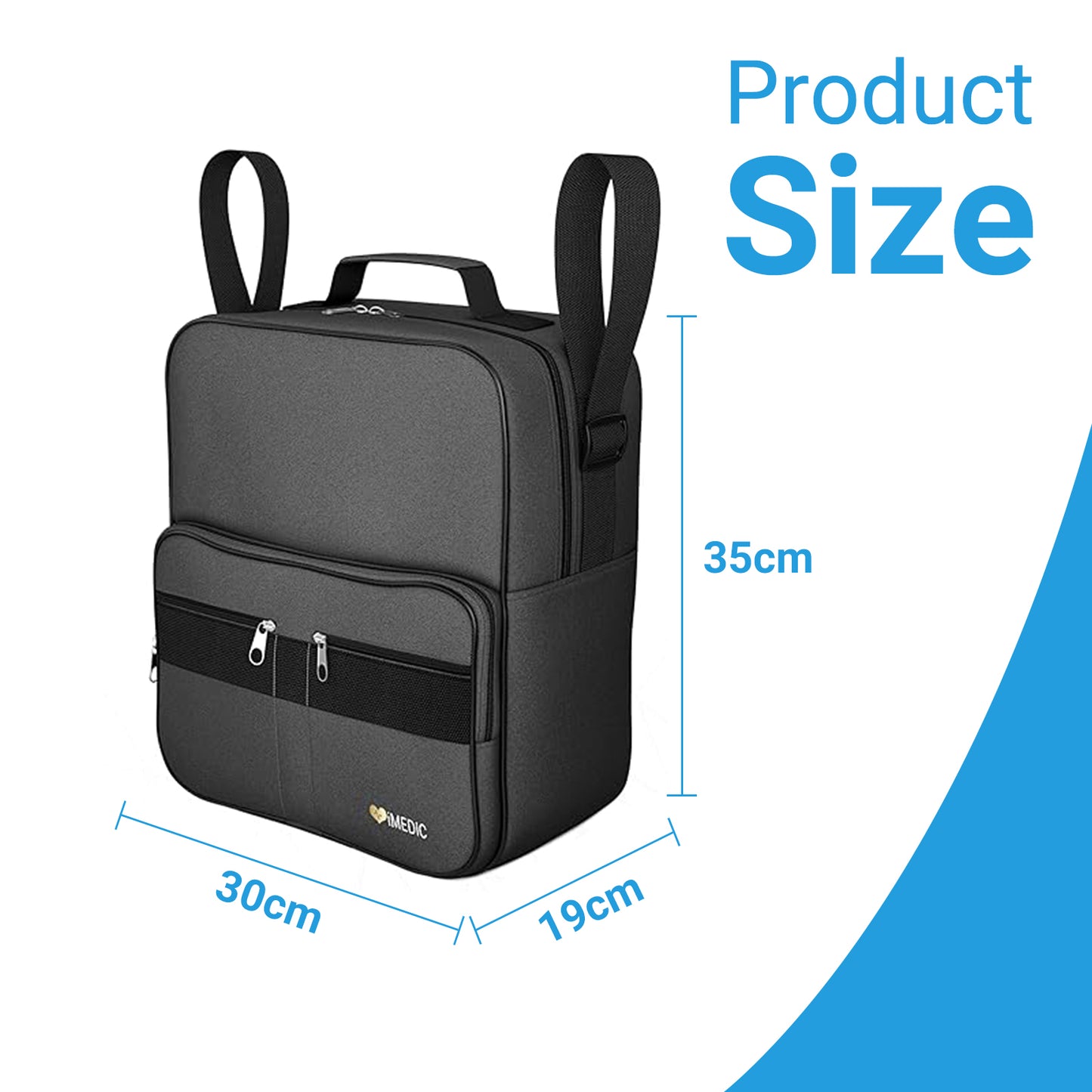 Altus Premium Waterproof Nylon Wheelchair Bag Large Storage