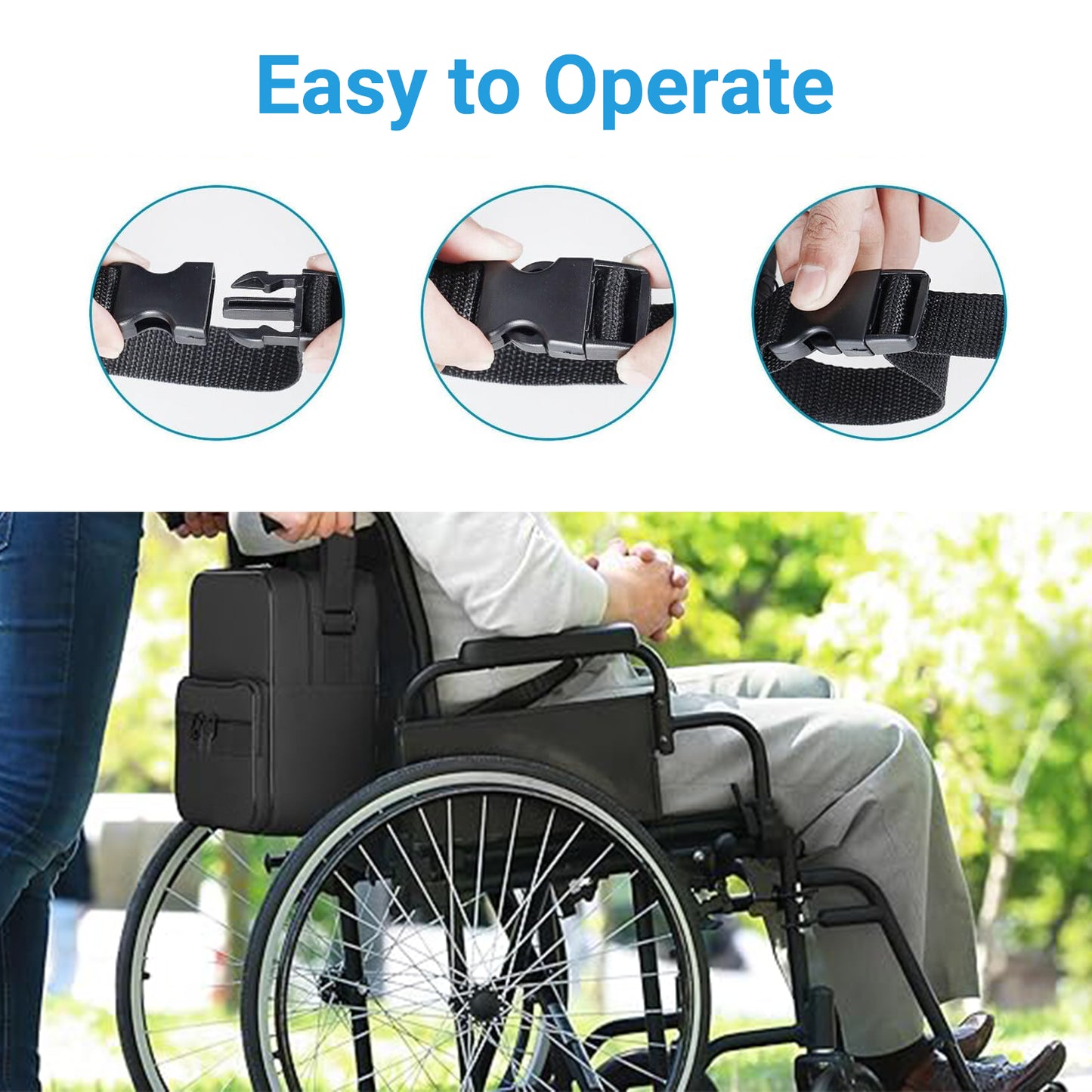 Altus Premium Waterproof Nylon Wheelchair Bag Large Storage