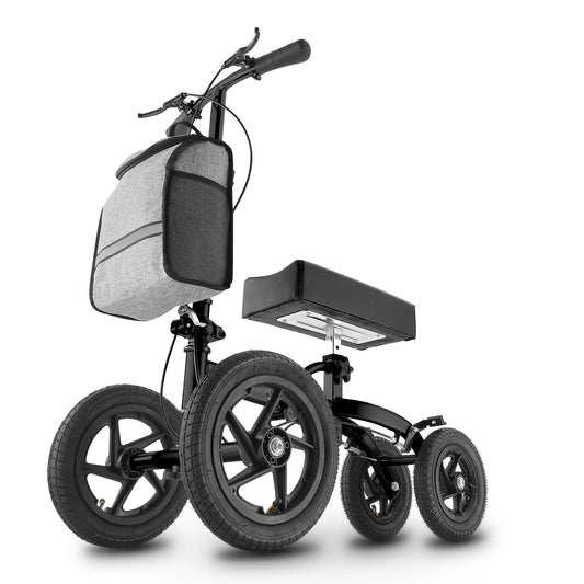 Altus Bariatric Knee Scooter Walker Foldable All-terrain Pneumatic Tires - Black