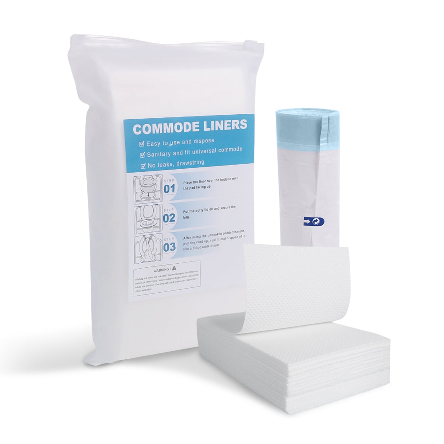Altus Disposal Commode Liners with Absorbent Pads 20 per Roll