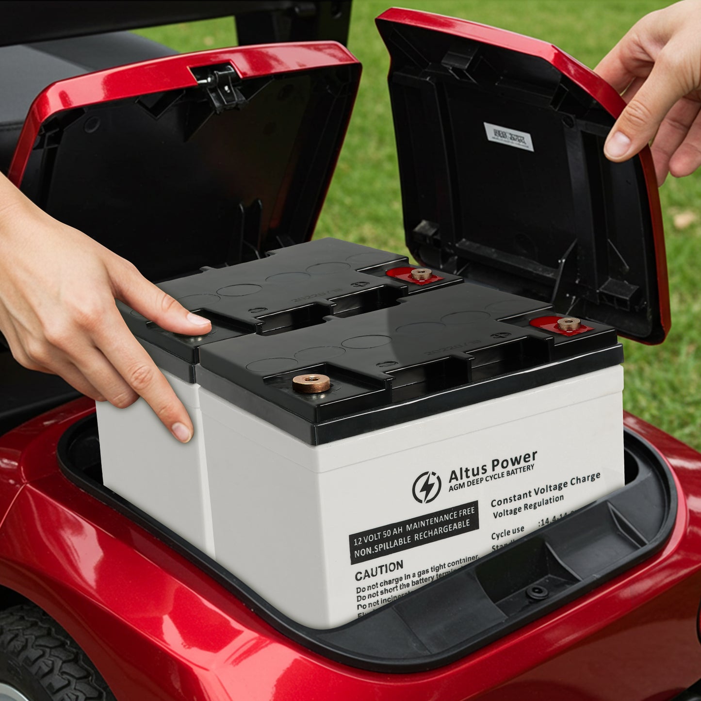 Easily replace your mobility scooter battery with the Altus Power 12V AGM deep cycle battery. Featuring a maintenance-free, spill-proof design, it delivers efficient power and extended durability, ensuring a safe and hassle-free upgrade for continuous mobility.