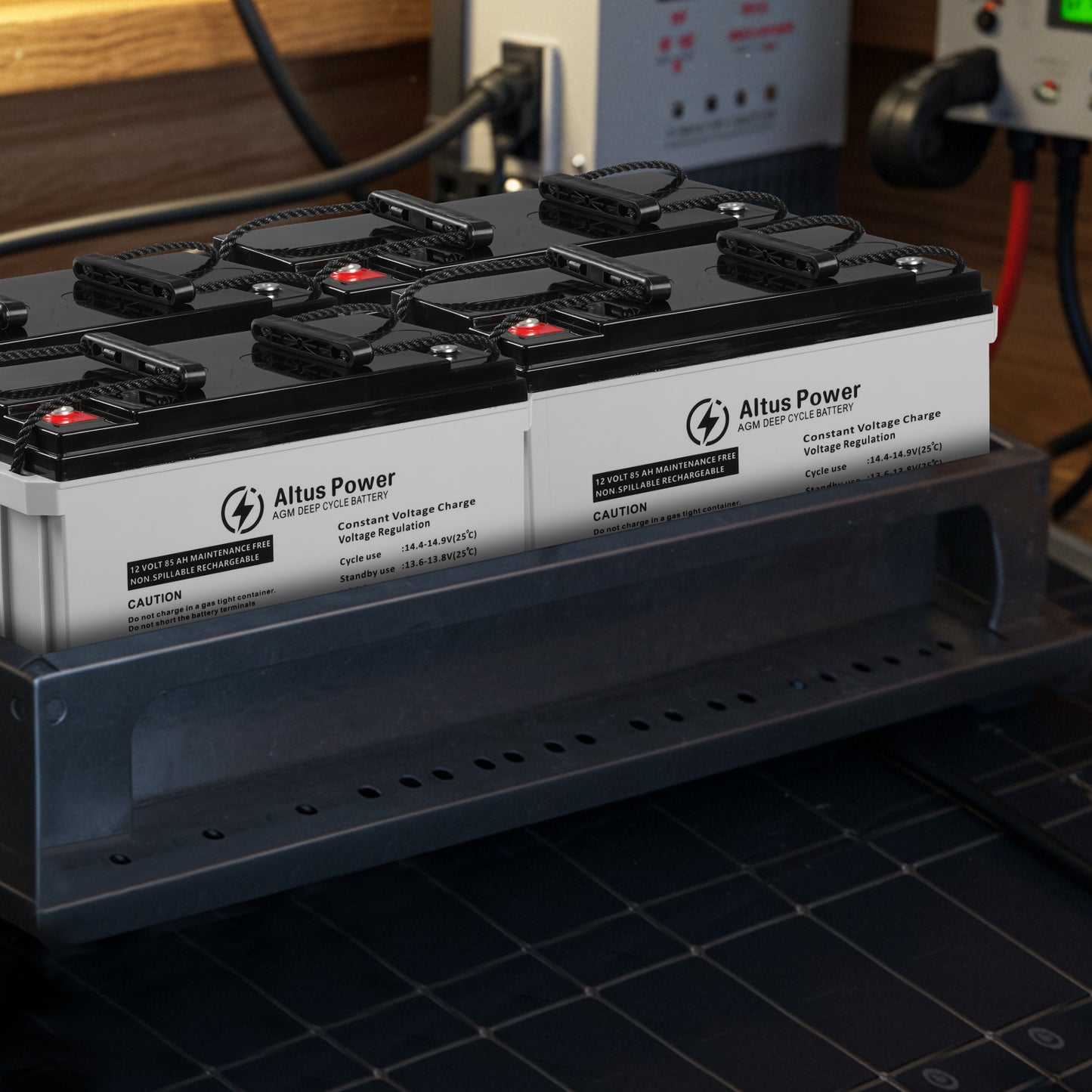 This Altus Power 12V 85Ah AGM battery pack (x4) is designed for solar energy storage systems. With deep cycle capability and efficient charge retention, it ensures stable power supply for off-grid and backup applications. Perfect for renewable energy solutions, delivering consistent and long-term performance.