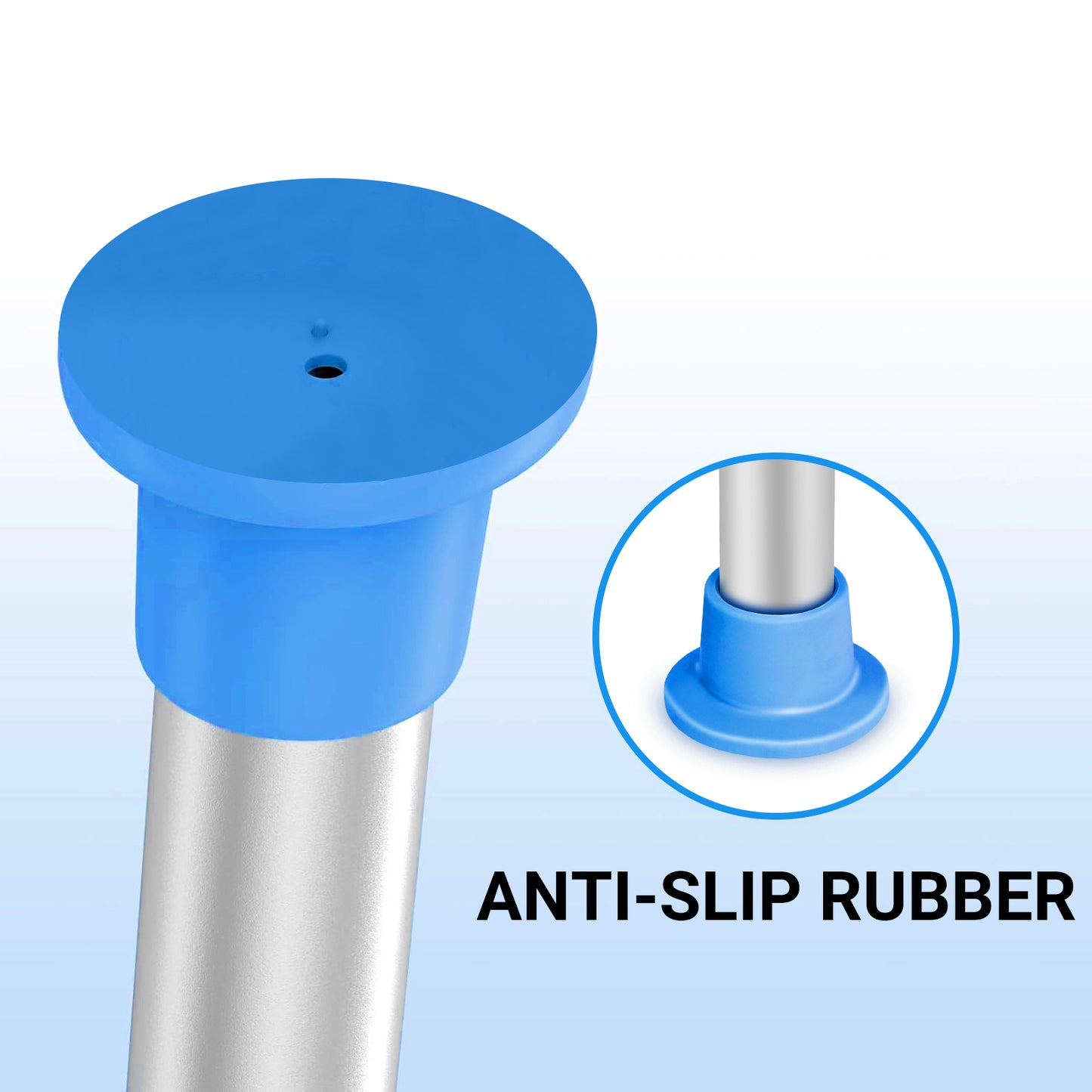 The tips of the shower chair legs are equipped with anti - slip rubber. This feature ensures the seat stays in place and users are safe from slipping.