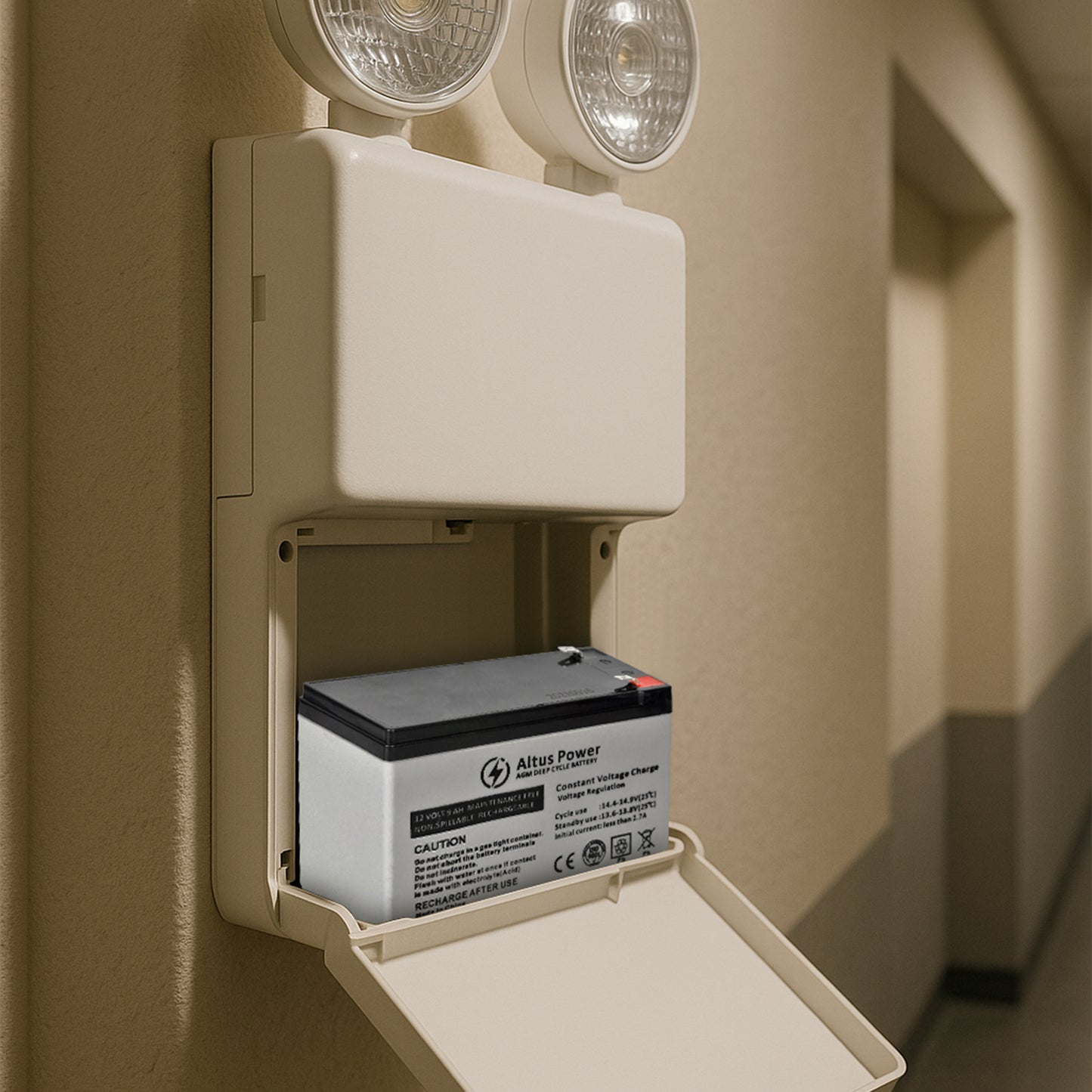 The Altus AGM Battery is designed for reliable performance in emergency lighting systems. Featuring a maintenance-free, deep cycle SLA design, it ensures long-lasting power for security and safety. Ideal for backup lighting applications, it provides consistent energy when you need it most.