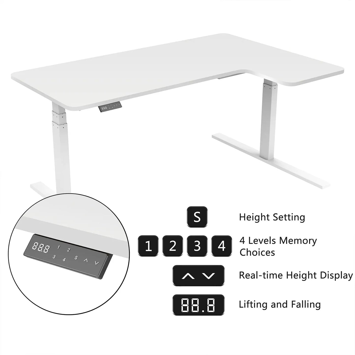 Altus 1800mm Large electric height adjustable desk corner workstation myaltus