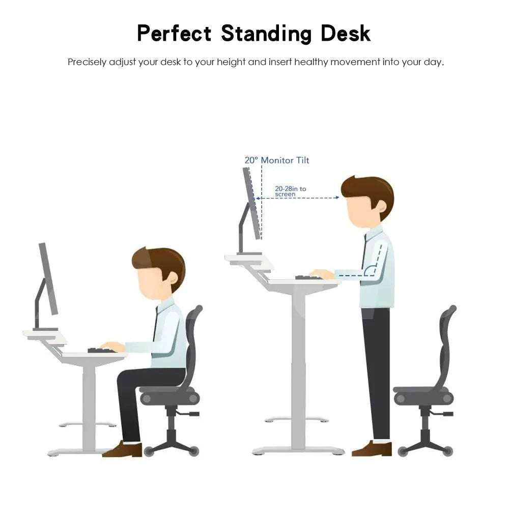 Altus 2 Tier Standing Desk Height Adjustable Motorised Electric Sit Stand Desk_White myaltus