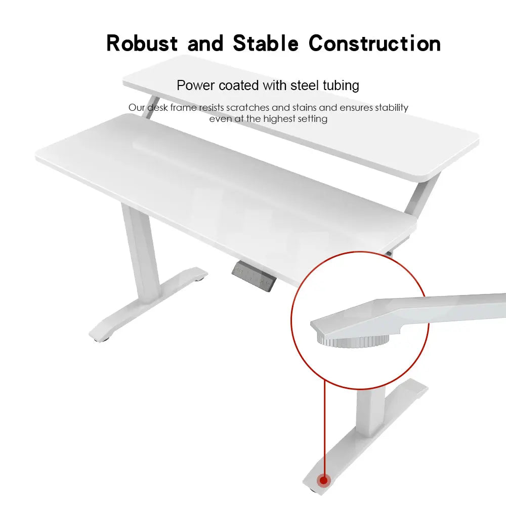 Altus 2 Tier Standing Desk Height Adjustable Motorised Electric Sit Stand Desk_White myaltus