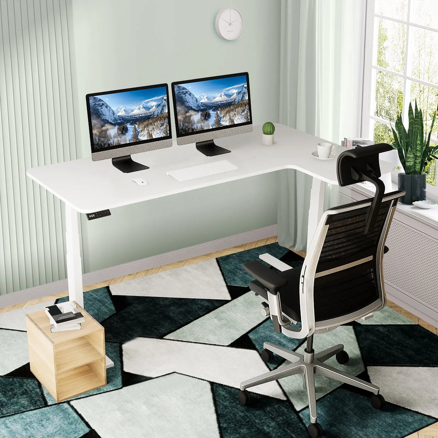 Altus 1800mm Large electric height adjustable desk corner workstation myaltus