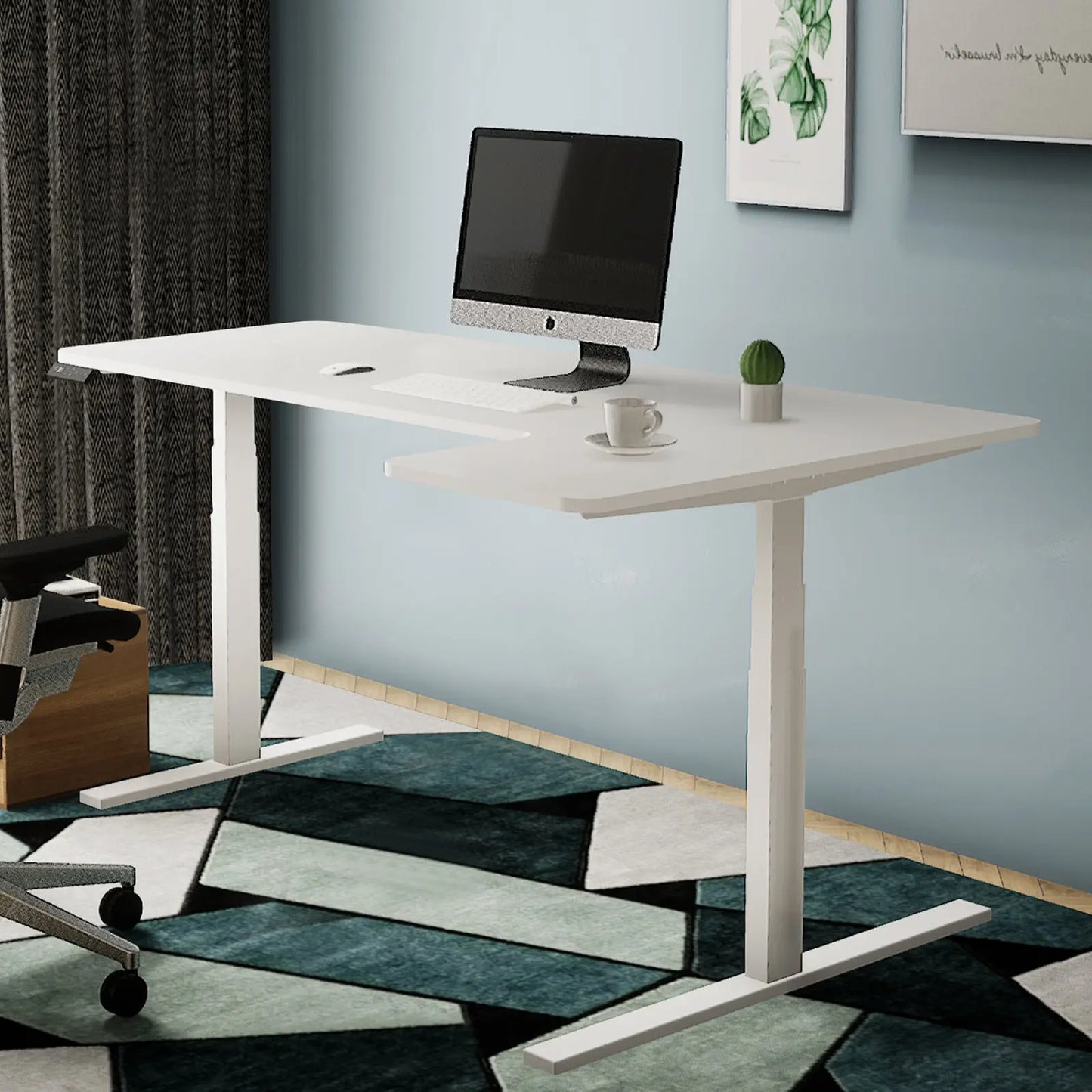 Altus 1800mm Large electric height adjustable desk corner workstation myaltus
