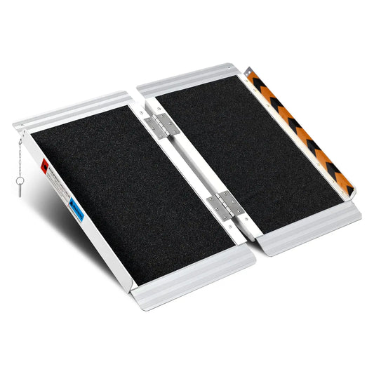 Altus Aluminum Portable Wheelchair Ramp unfolded, showcasing durable construction 