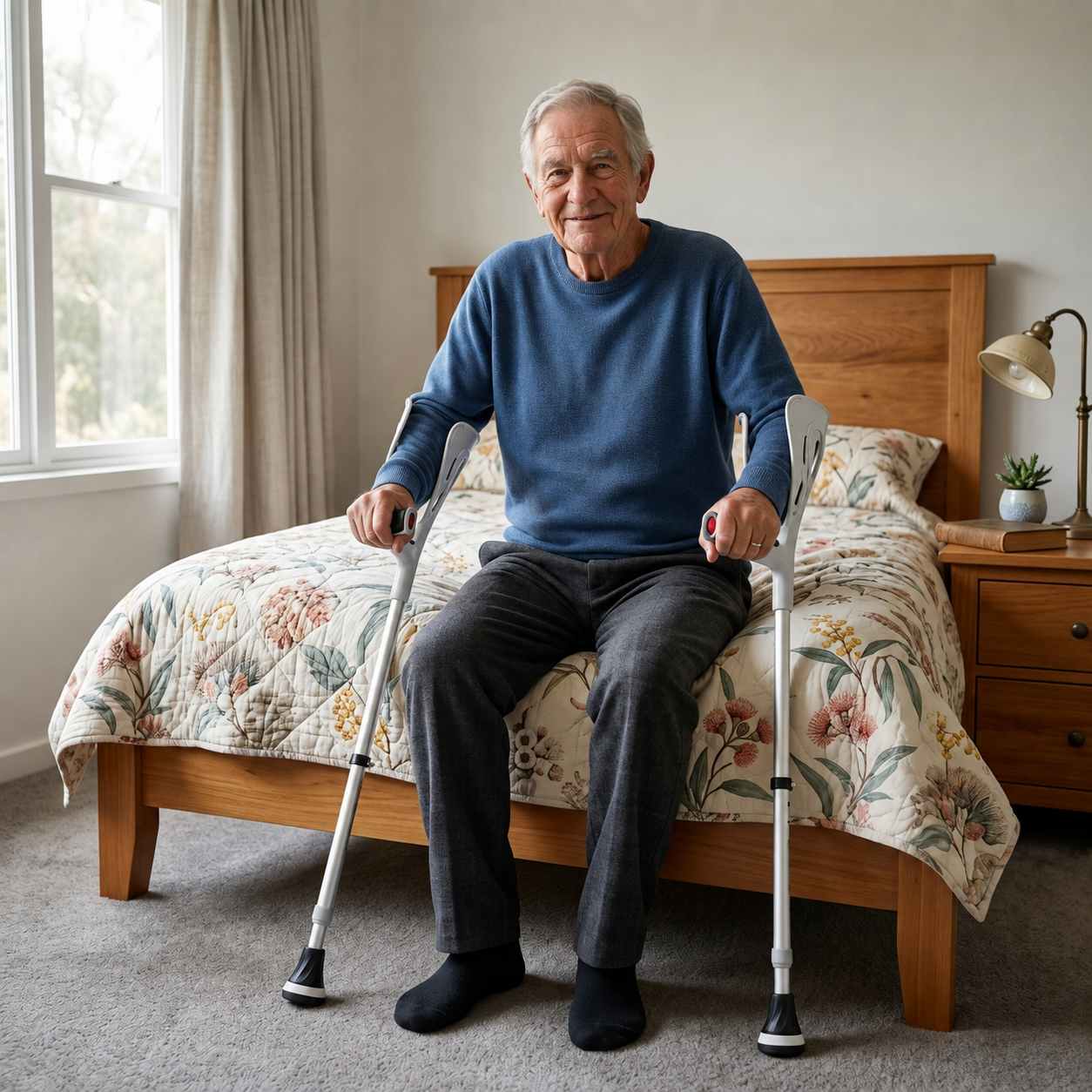Altus Premium Ergonomic Adjustable Forearm Elbow Crutches - Grey