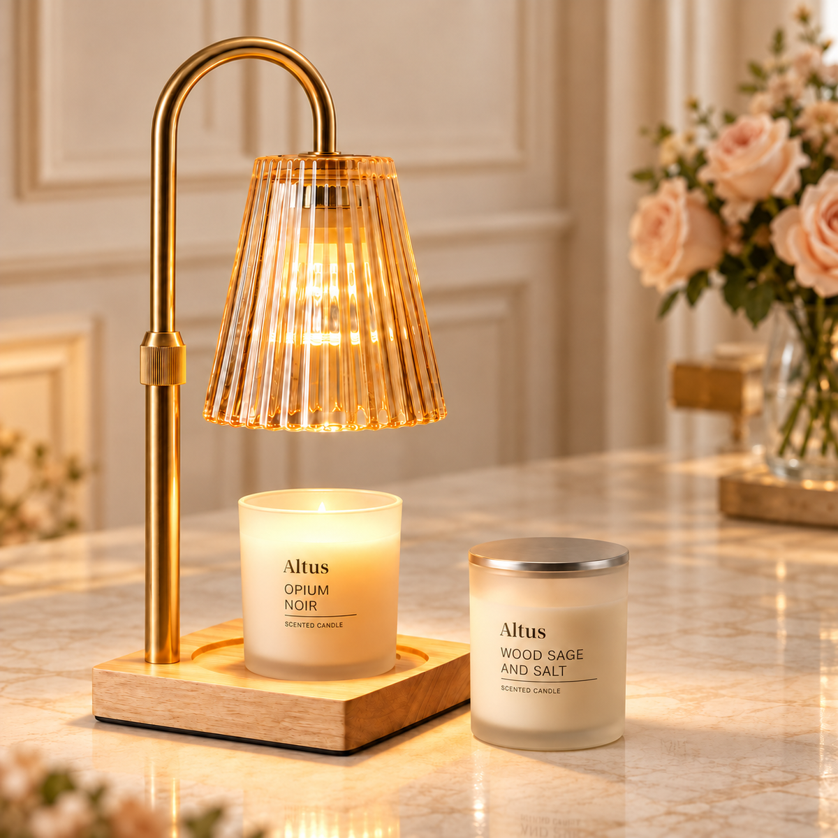 Altus Premium Candle Warmer Lamp Set - Wood Sage & Opium