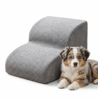 Altus 2-Step High-Density Foam Pet Stairs for Dogs & Cats Step Ramp - Dark Grey