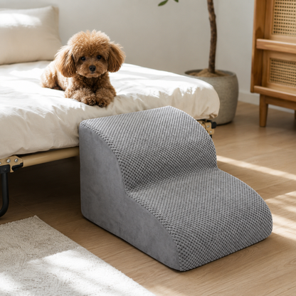 Altus 2-Step High-Density Foam Pet Stairs for Dogs & Cats Step Ramp - Dark Grey