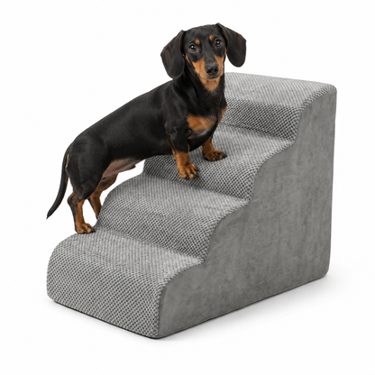 Altus 4-Step High-Density Foam Pet Stairs for Dogs & Cats - Dark Grey