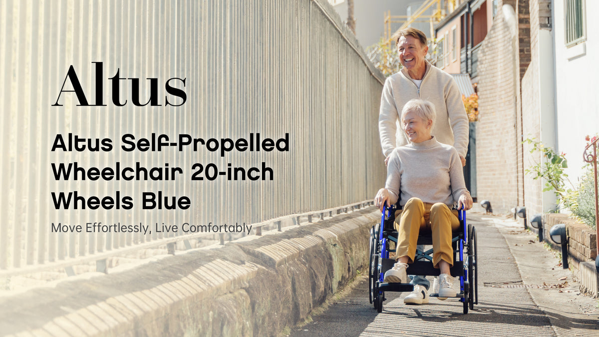 Altus Self-Propelled Mobility Transport Chair 20 inch Wheel Blue – myaltus