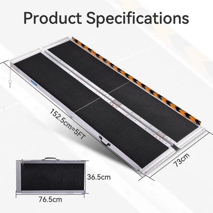 Side view of Altus Portable Ramp illustrating the easy-fold mechanism for quick setup and takedown.