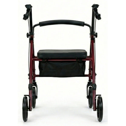 Altus Essential Compact Rollator Walker with Seat 4 Wheels Mobility Aid Red