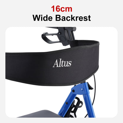 Altus 经典助行器 带座椅 助行器 高度可调 折叠 蓝色