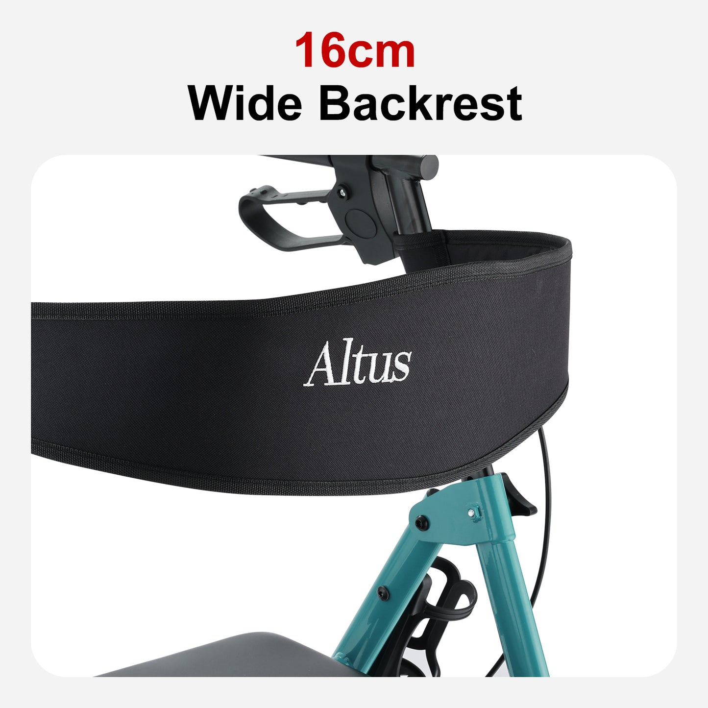 Altus Metro Mobility Walker With Seat & Padded Backrest - Deep Teal