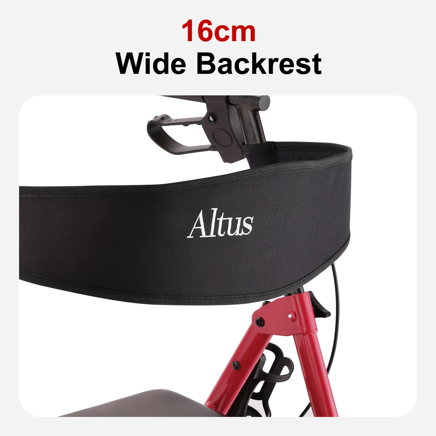 Altus 经典助行器 带座椅 助行器 高度可调 折叠 酒红色