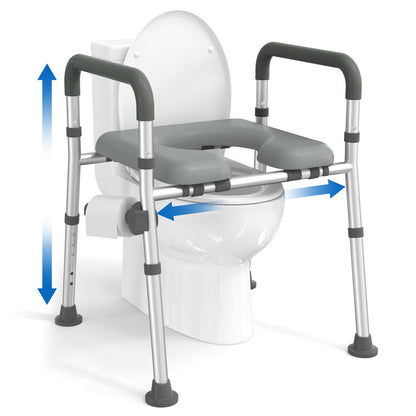 Altus Raised Toilet Seat Raiser Over Toilet Aid Padded Seat with Arm