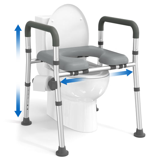 Altus Raised Toilet Seat Raiser Over Toilet Aid Padded Seat with Arm