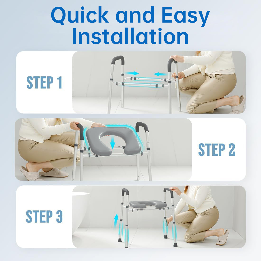 Altus Raised Toilet Seat Raiser Over Toilet Aid Padded Seat with Arm
