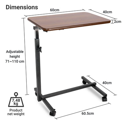 Altus Adjustable Overbed Table with Rolling Lockable Wheels Laptop myaltus