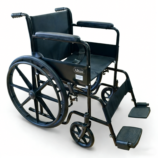 Altus 镀铬手动轮椅自推进便携式折叠轮椅可摆动脚踏板 809B