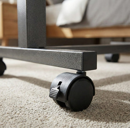 Altus 床上桌 – 燃气升降机构钢框架层压板顶部胡桃木