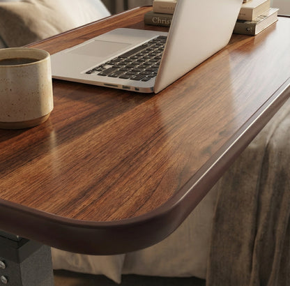 Altus 床上桌 – 燃气升降机构钢框架层压板顶部胡桃木