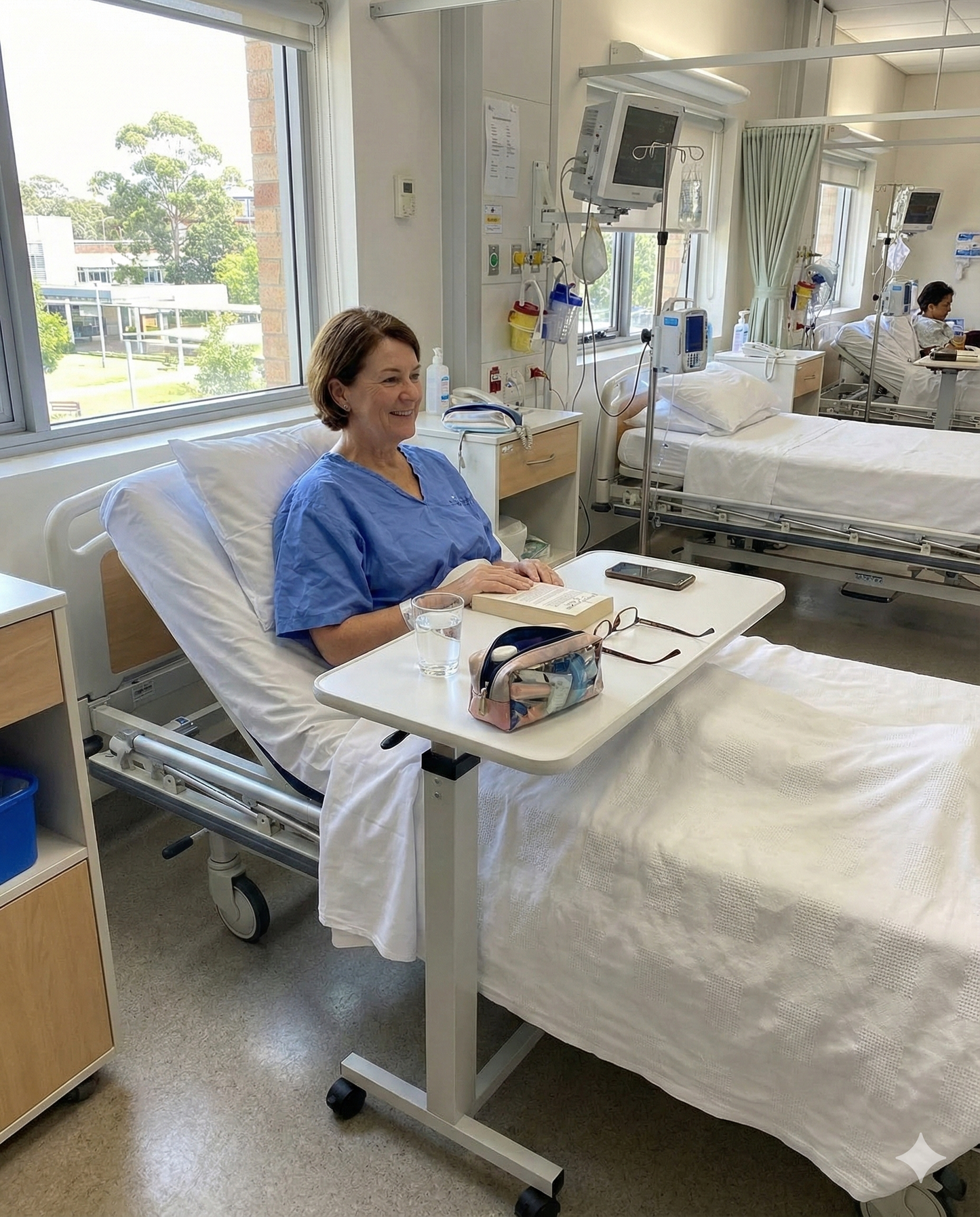 Altus 床头桌 燃气升降装置 钢架 层压板顶部 白色