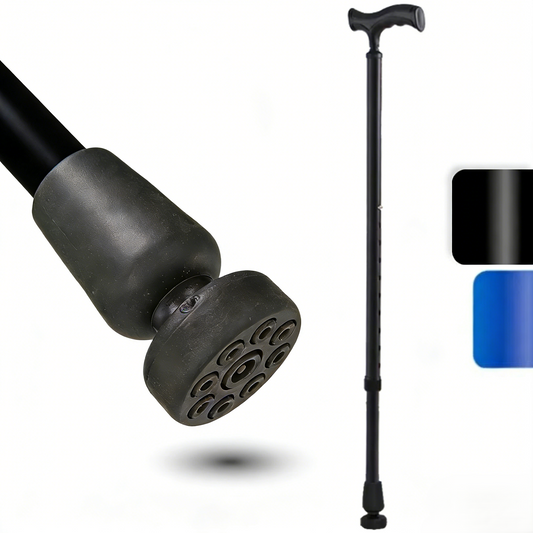 Altus Adjustable Aluminum Walking Cane with 360° Rotating Stability Base