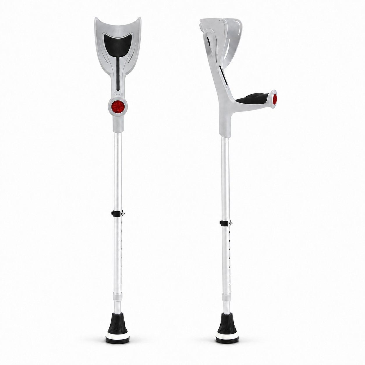 Altus Premium Ergonomic Adjustable Forearm Elbow Crutches - Grey