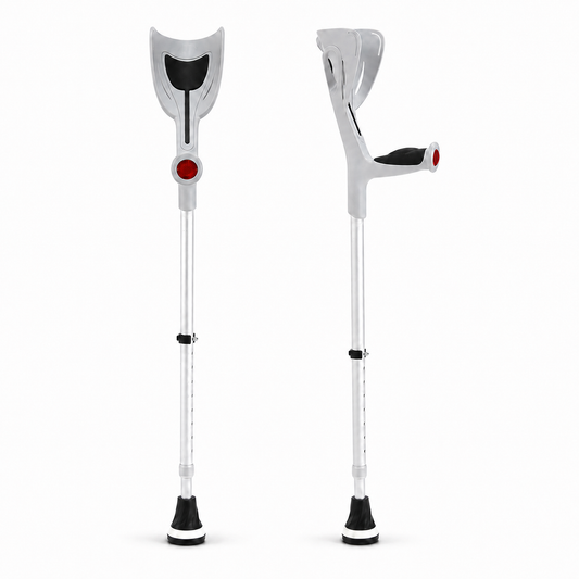 Altus Premium Ergonomic Adjustable Forearm Elbow Crutches - Grey