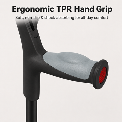 Altus Premium Ergonomic Adjustable Forearm Elbow Crutches - Black
