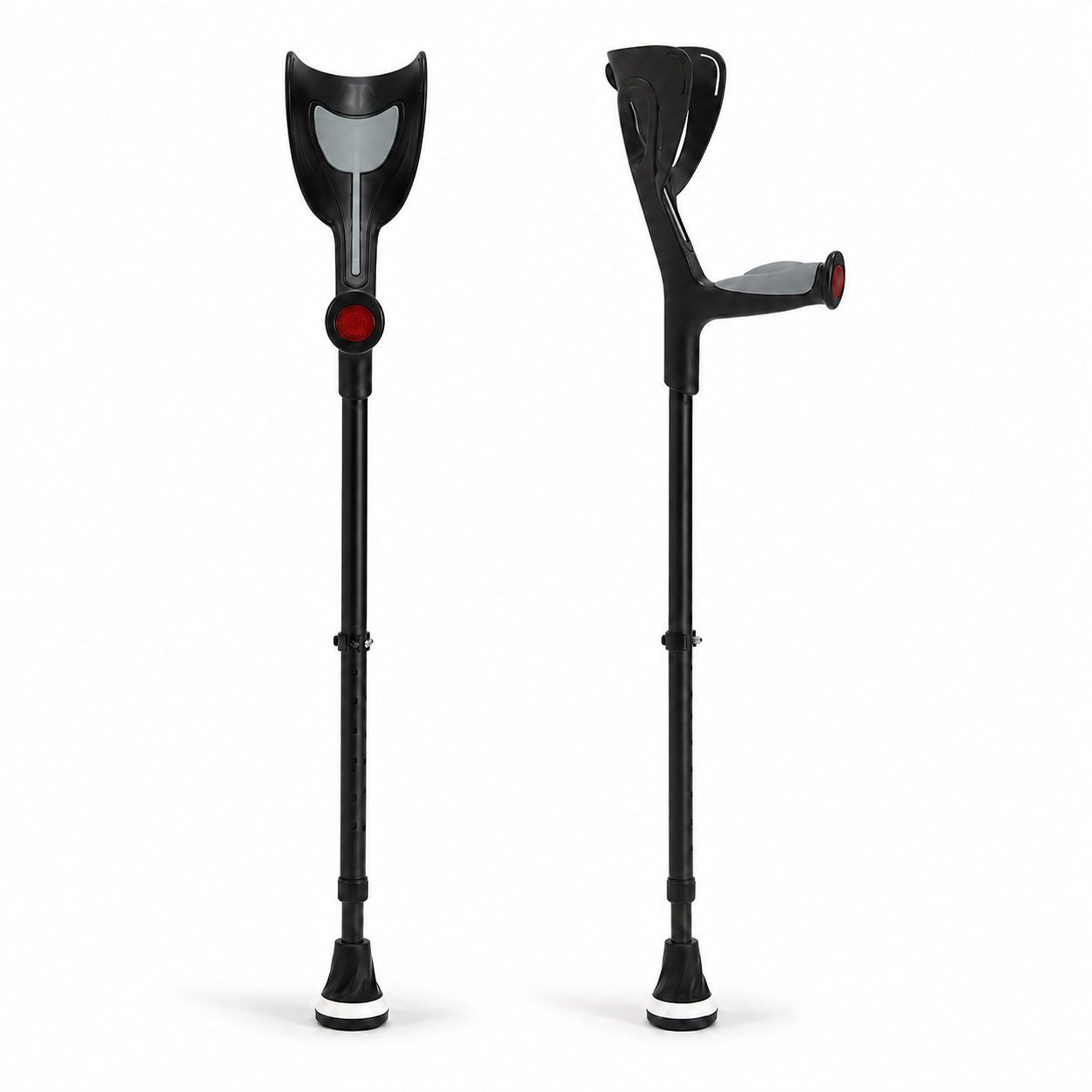 Altus Premium Ergonomic Adjustable Forearm Elbow Crutches - Black