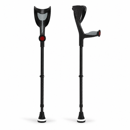 Altus Premium Ergonomic Adjustable Forearm Elbow Crutches - Black