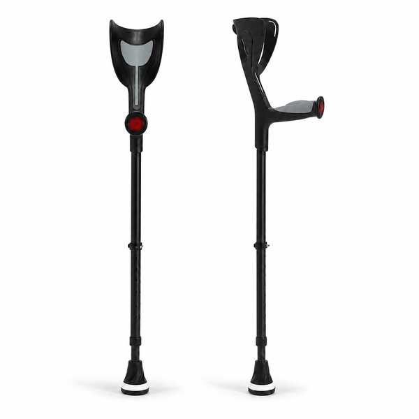Altus Premium Ergonomic Adjustable Forearm Elbow Crutches - Black