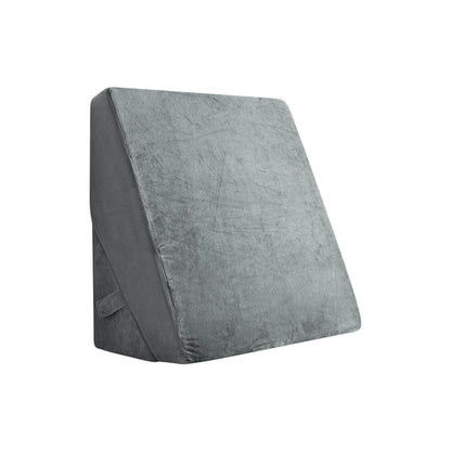 Gray wedge cushion on a white background