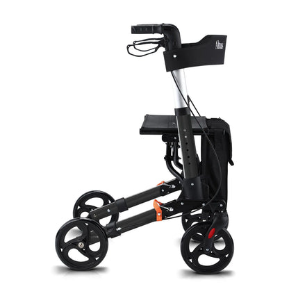 The Altus 8-inch Euro Rollator is equipped with 6-inch front wheels for excellent maneuverability and 360-degree rotation, allowing users to navigate tight spaces with ease.