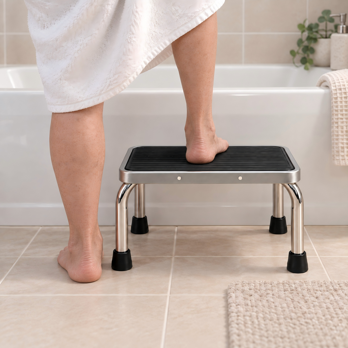 Altus Heavy Duty Steel Step Stool Non-Slip Mobility Aid 150kg Capacity