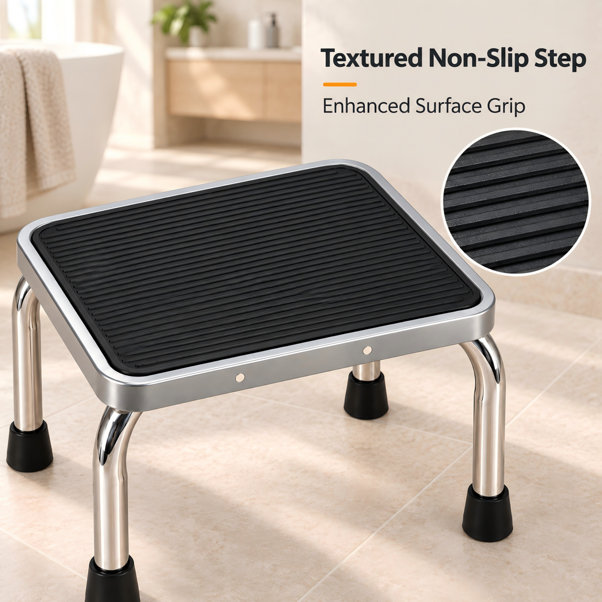 Altus Heavy Duty Steel Step Stool Non-Slip Mobility Aid 150kg Capacity