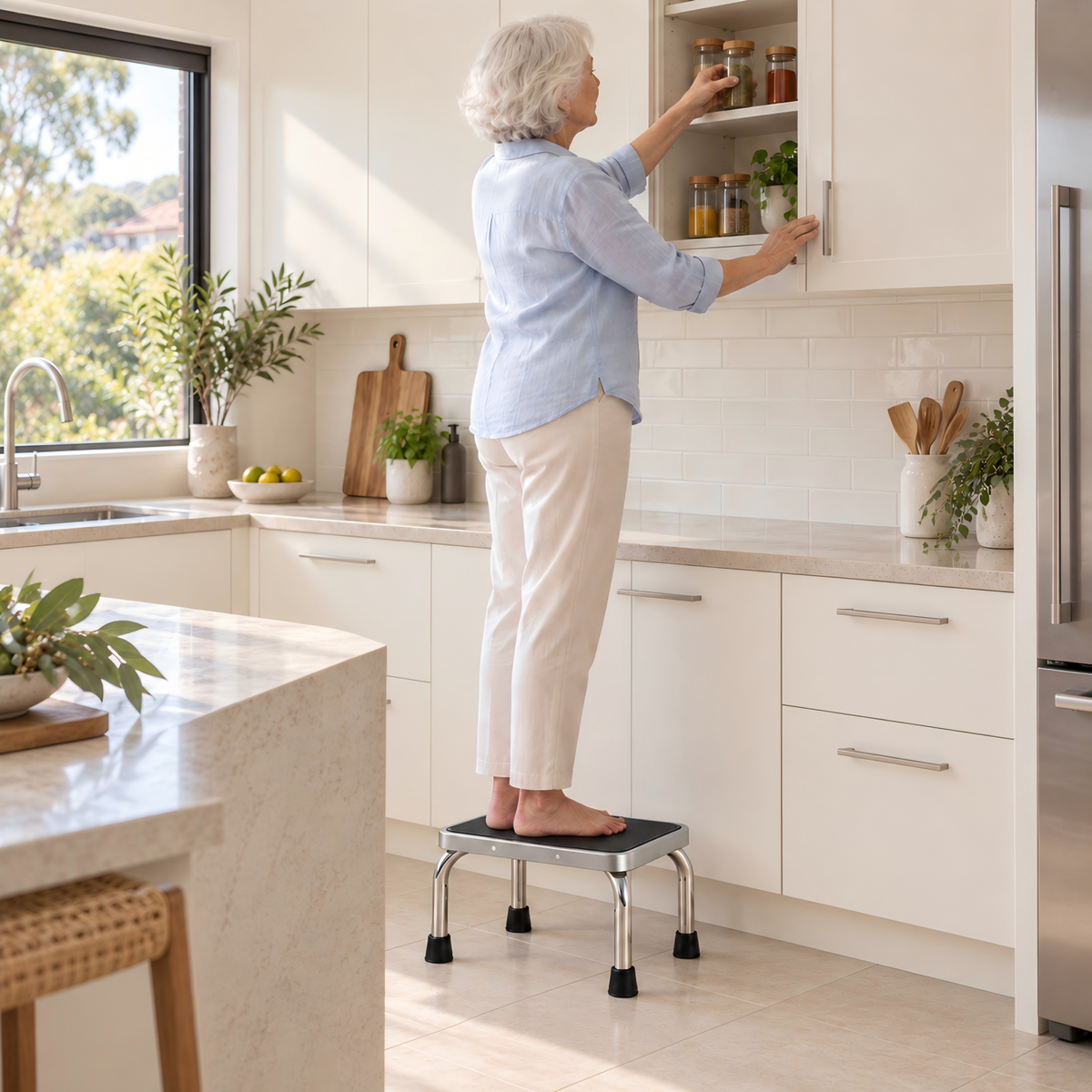Altus Heavy Duty Steel Step Stool Non-Slip Mobility Aid 150kg Capacity