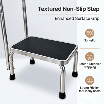 Altus Heavy Duty Steel Step Stool Support Handrail 150kg